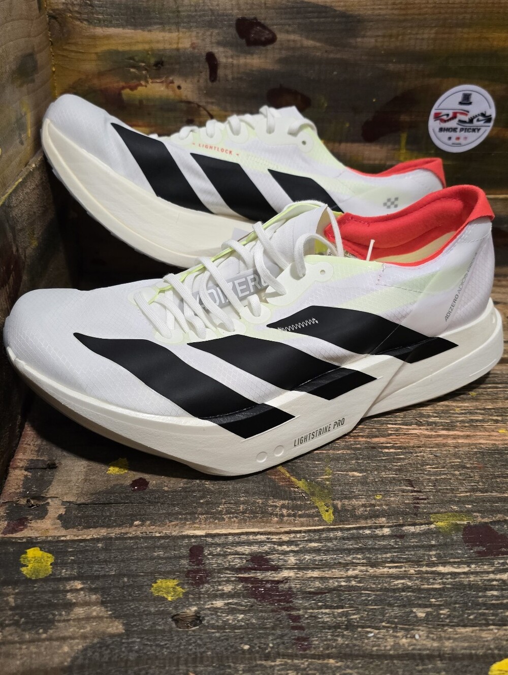 Adidas Adizero Adios Pro 4 White Black JR1163 Womens Size 10.5 / Mens Size 9.5